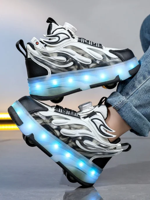Heelys Красивый Кроссовки ролики с подсветкой для девочки 37, серый, фото 6