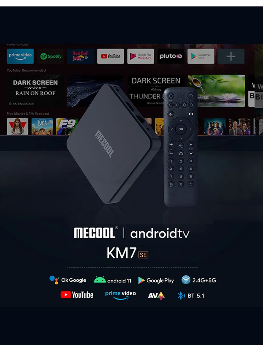 Смарт тв приставка KM7 SE 2Гб 32Гб,Android 12