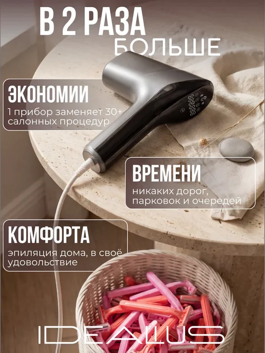 idealius Фотоэпилятор лазерный для удаления волос профессиональный, серый, фото 6