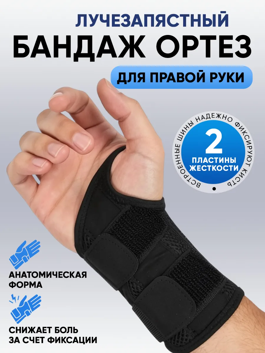 Бандаж на лучезапястный сустав для правой руки