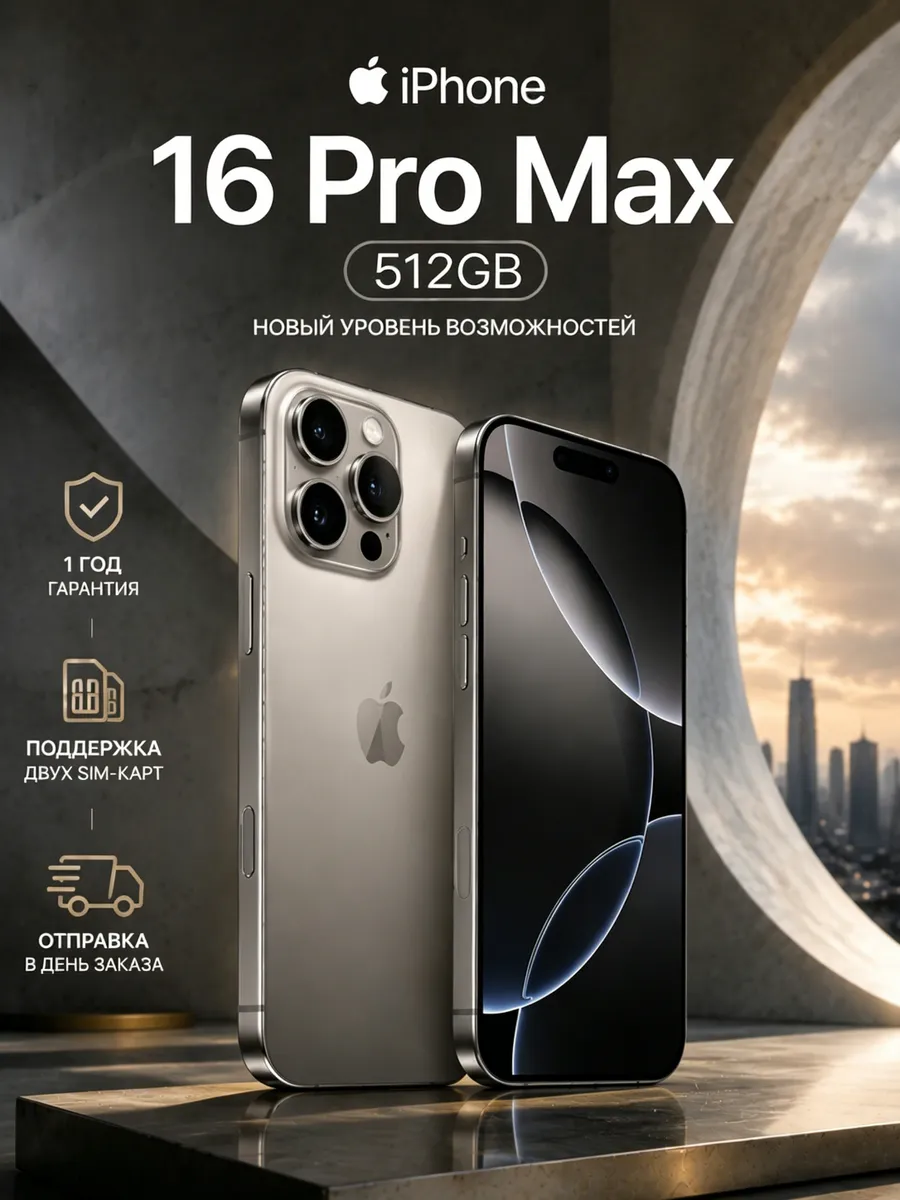 Смартфон iPhone 16 Pro Max 512 ГБ титан(Natural Titanium) Apple 892566375 купить за 98 727 ₽ в интернет‑магазине Wildberries
