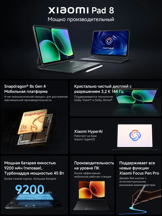 Xiaomi Pad 8 Глобальная версия Планшет 12Гб+256Гб, 12 ГБ, 256 ГБ, фото 2
