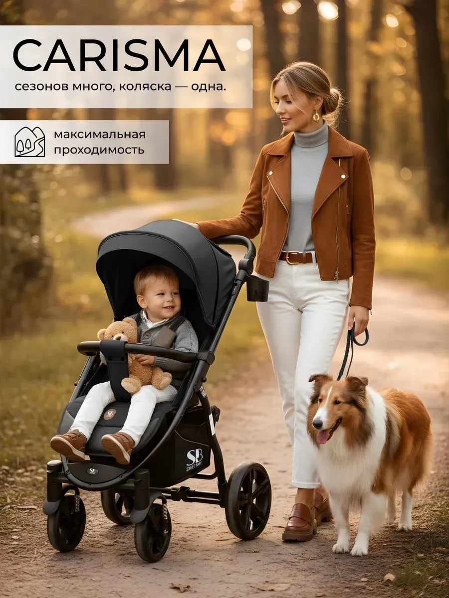 Прогулочная коляска SweetBaby Carisma с большими колесами