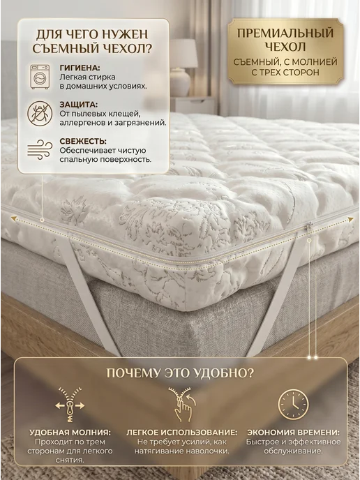 YANSON Твои правила сна Топпер матрас 6 см с эффектом памяти 180х200, 140x200, фото 4