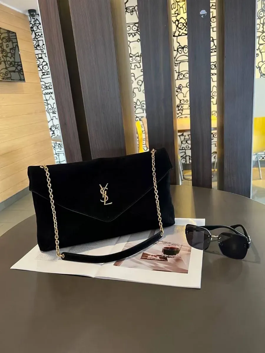 Сумка YSL клатч 35-22 см из натуральной замши
