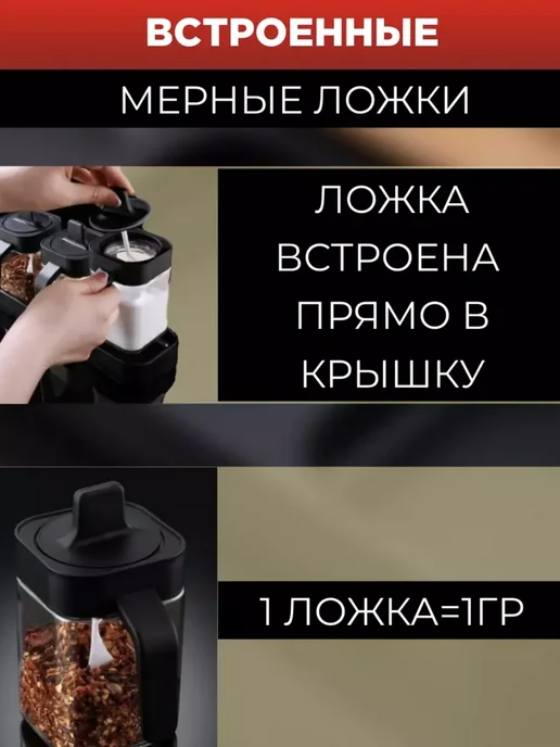 Homemade Набор банок для специй, черный, фото 2