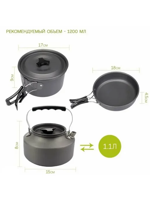 Homemade Набор посуды с чайником, черный, фото 3