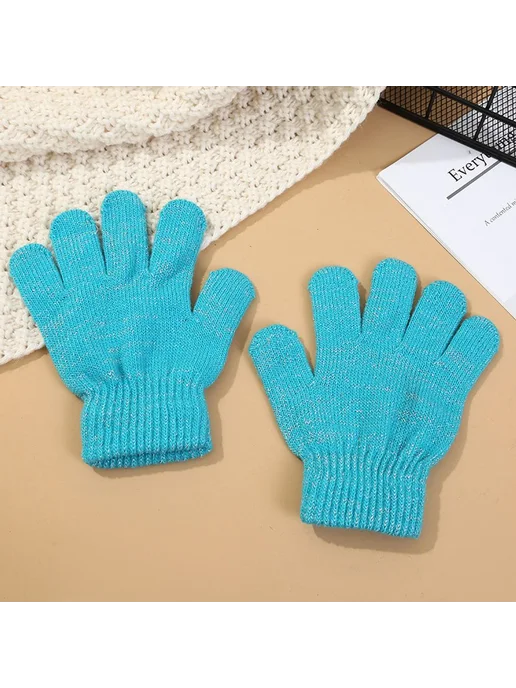Перчатки Павлин синий Средний код, синий, фото 19