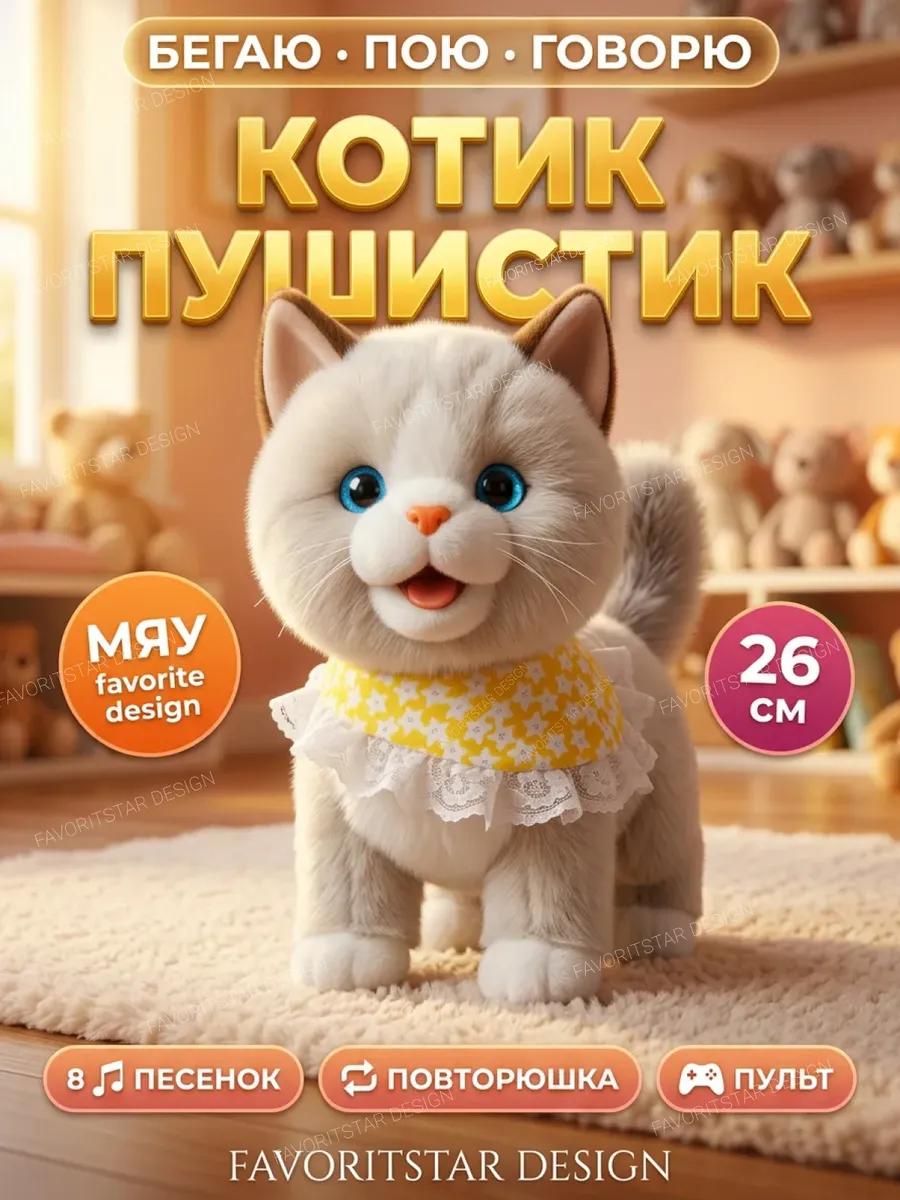 Интерактивная игрушка кот умный котенок для ребенка