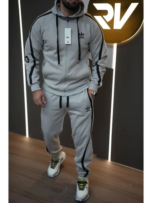 KING SPORT SUIT Осенний спортивный костюм черный, серый, фото 3