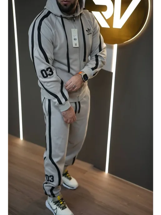 KING SPORT SUIT Осенний спортивный костюм черный, серый, фото 4