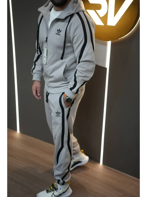 KING SPORT SUIT Осенний спортивный костюм черный, серый, фото 7
