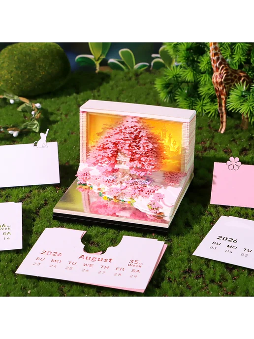 Планнер-органайзер с 3D-Эффектом, дерево, розовый, розовый, фото 5