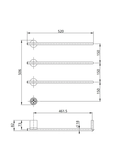AQUAme Полотенцесушитель электр c терморегуляторм AQM3143GM, вариант, фото 4