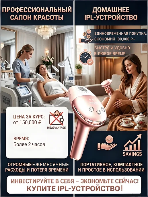 Профессиональный лазерный фотоэпилятор с охлаждением, розовый, фото 2