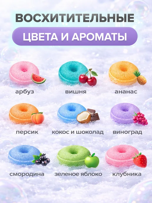 Whoosh Swoosh I Вуш Свуш Мини бомбочки для ванны пончики набор, голубой, фото 2