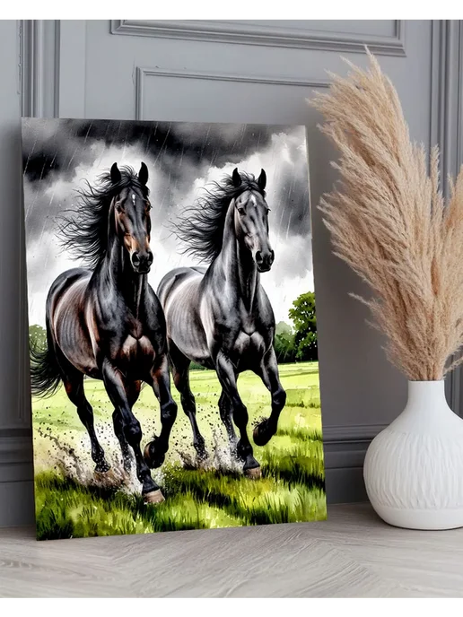 000 Art Hobby Home Картина по номерам 40х50 Два коня, 40x50, фото 2