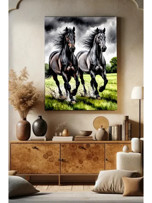 000 Art Hobby Home Картина по номерам 40х50 Два коня, 40x50, фото 3