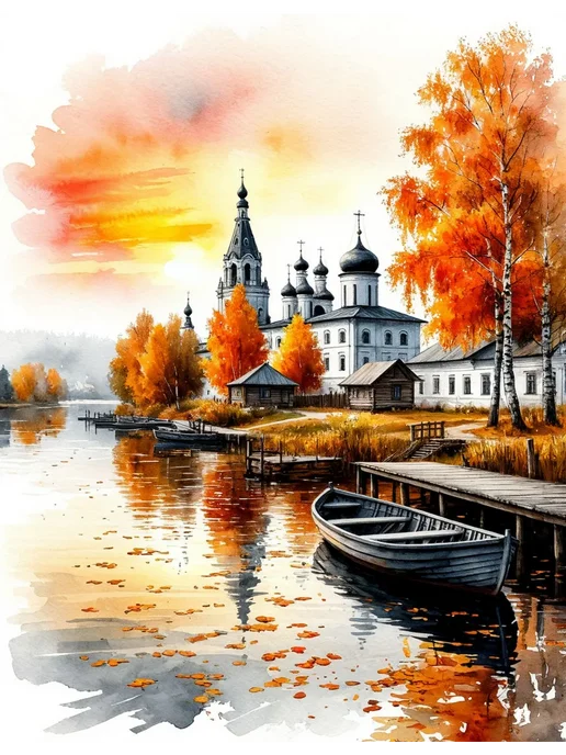 000 Art Hobby Home Картина по номерам 40х50 Осенний пейзаж (авторская), 40x50