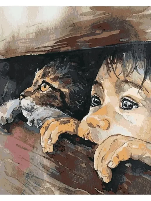 000 Art Hobby Home Картина по номерам Верные друзья 40х50 см, 40x50 см