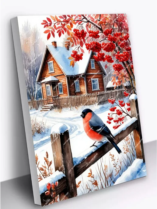 000 Art Hobby Home Картина по номерам 40х50 Снегирь, 40x50, фото 2