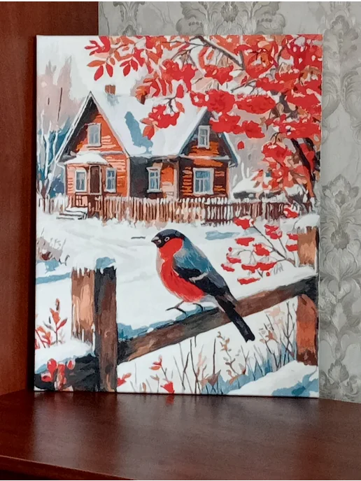000 Art Hobby Home Картина по номерам 40х50 Снегирь, 40x50, фото 8