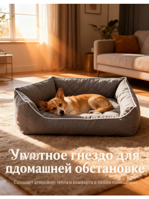 Лежанка собаки кошки всесезонная L 70x50 см, 70x50 см, фото 2