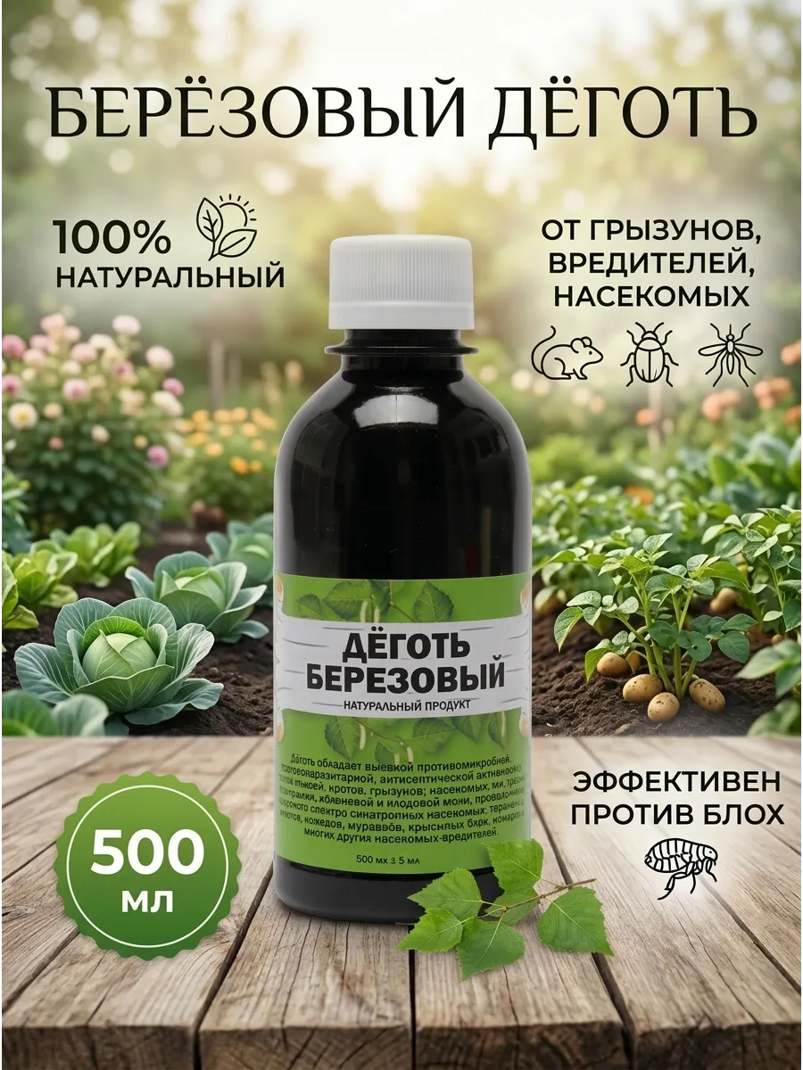 Натуральный берёзовый деготь, 500 мл.