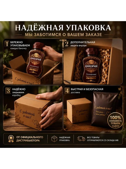 МОСКОВСКАЯ КОФЕЙНЯ НА ПАЯХЪ Цикорий Насыщенный, 95г, 95 г, фото 3