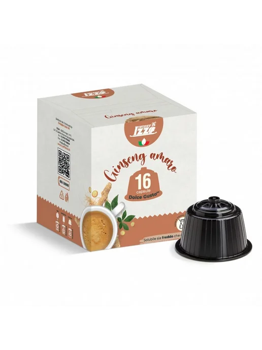 Caffe IZZO Кофе с женьшенем в капсулах Ginseng Amaro 16шт, 16 шт