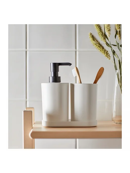 IKEA Набор мыльница, дозатор для мыла, стакан для зубных щеток, вариант, фото 4