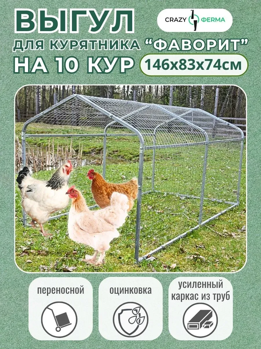 Выгул для домашней птицы для курятника Фаворит
