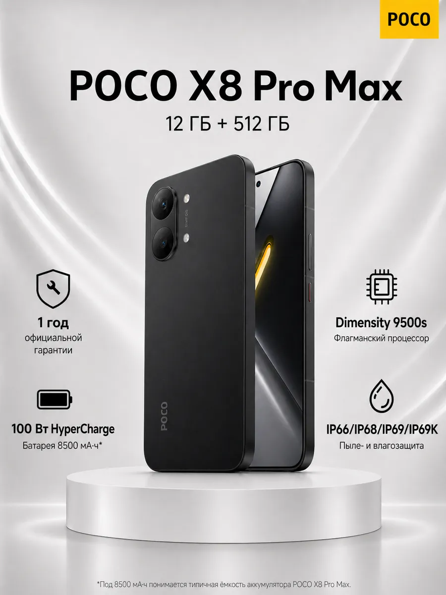 Смартфон X8 Pro Max 5G (12+512GB), черный