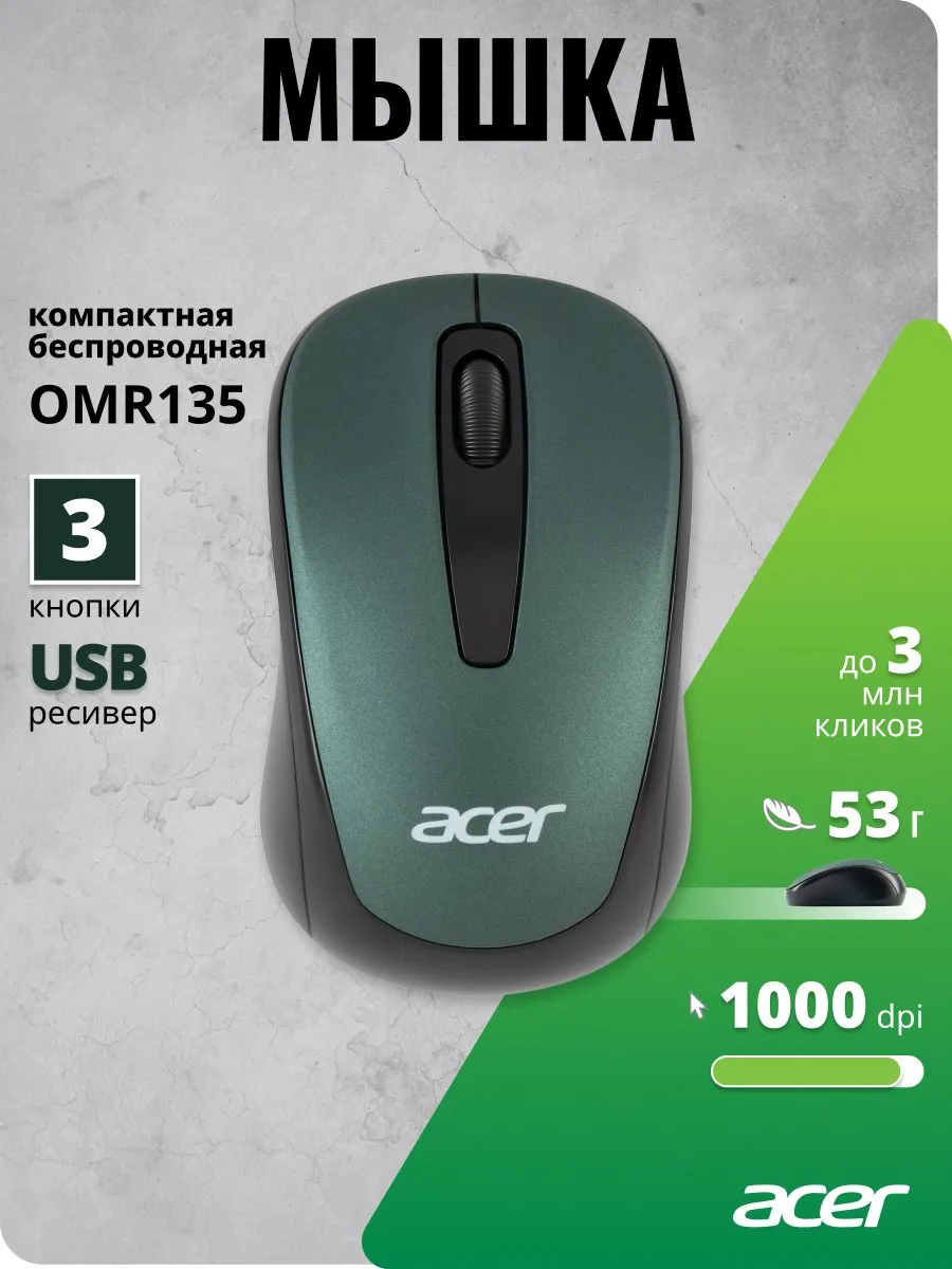 Мышь беспроводная OMR135 оптическая 1000 dpi USB для