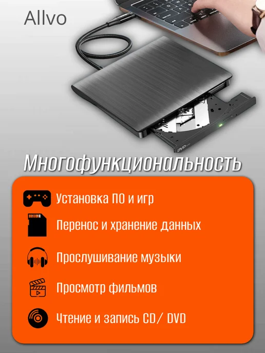 Дисковод для ноутбука внешний, вариант, фото 3