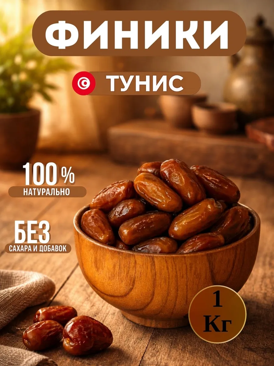 Финики тунис 1кг без сахара