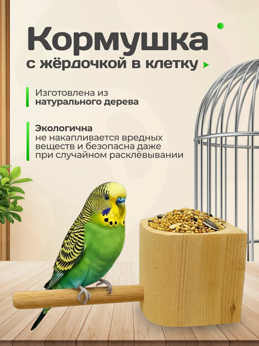 Кормушка с жердочкой в клетку