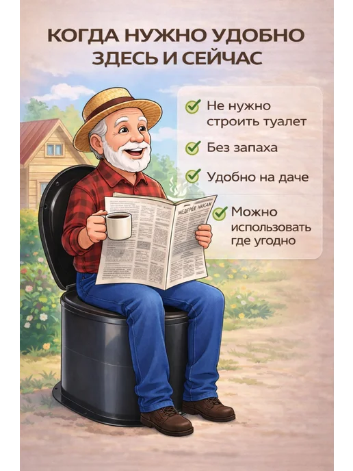 АЛЬТЕРНАТИВА Дачный туалет с крышкой без дна, вариант, фото 5