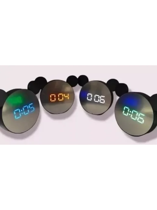TEN MOON Часы с ушками Микки, LED, подарок детям, черный, фото 2