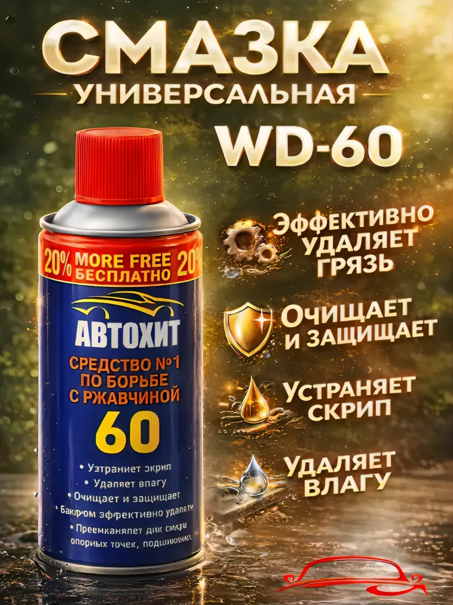 Средство от ржавчины для авто WD-60 смазка универсальная