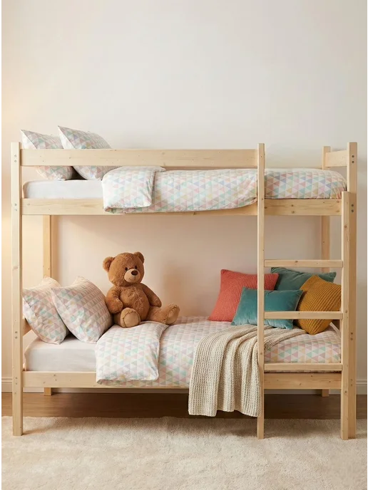 Lunari Home Кровать двухъярусная деревянная для детей подростков 90х180, 80x160, фото 2