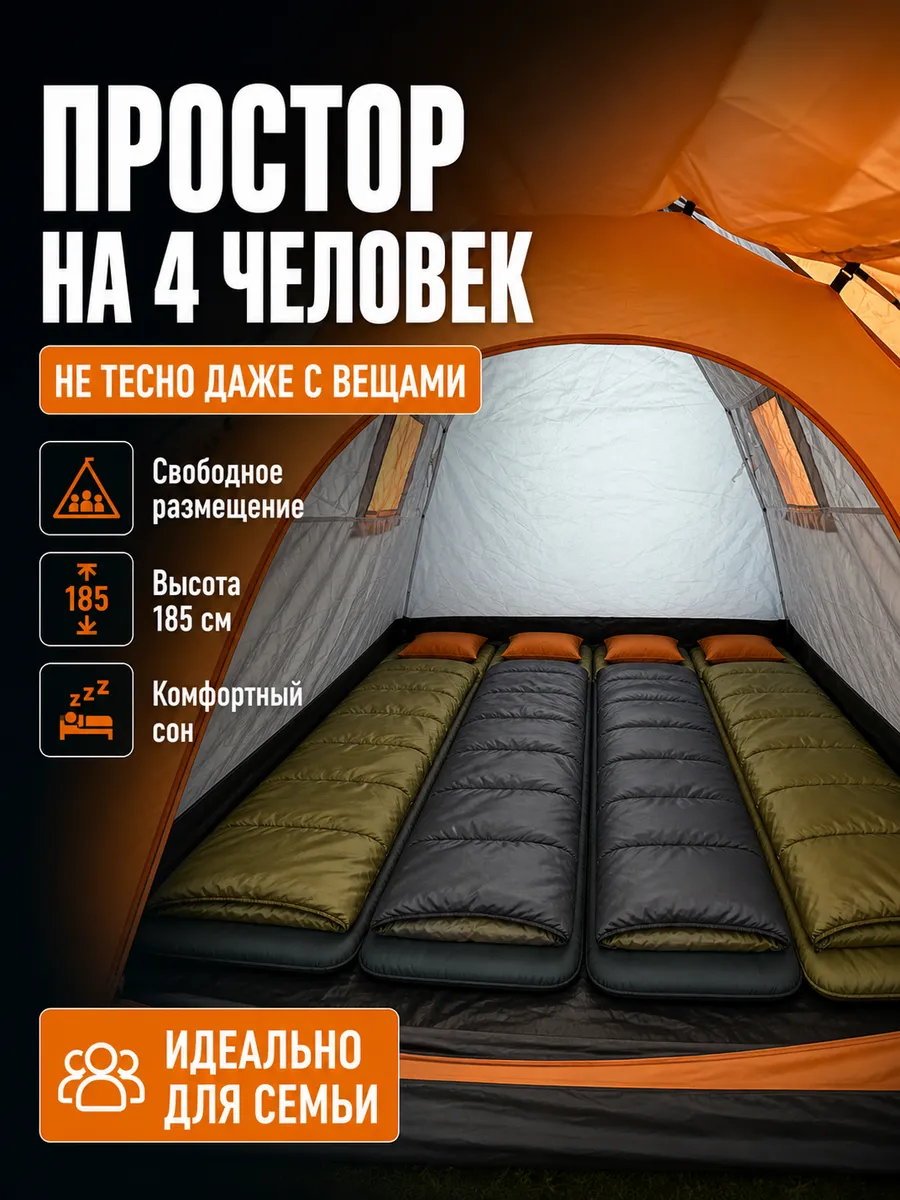 Палатка туристическая 4-местная - фото 3