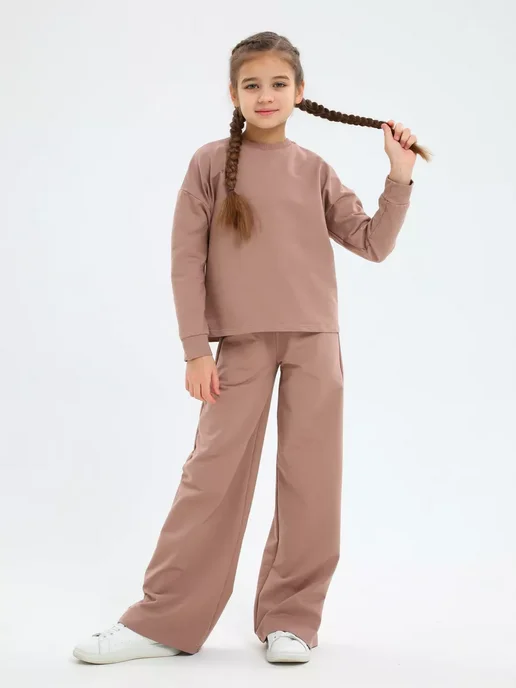 FABRIMO Спортивный костюм трикотажный family look, коричневый, фото 2