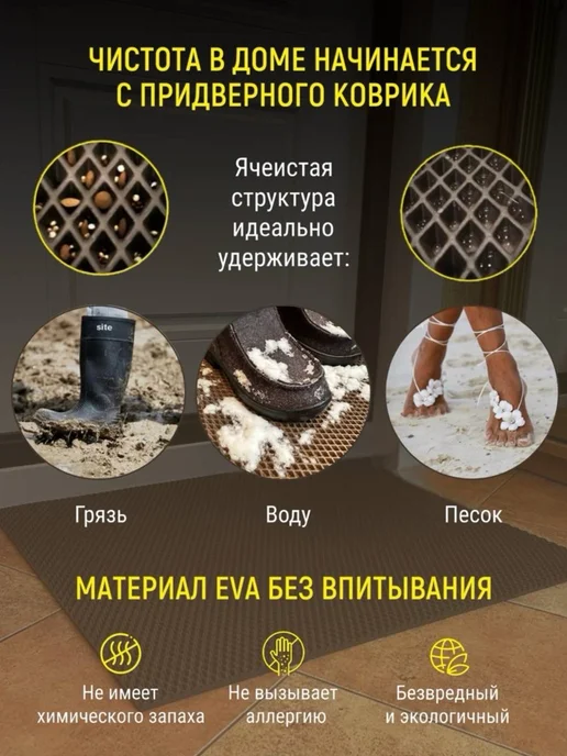 Baboosh-ka Коврик для обуви 40х60 см EVA, вариант, фото 7