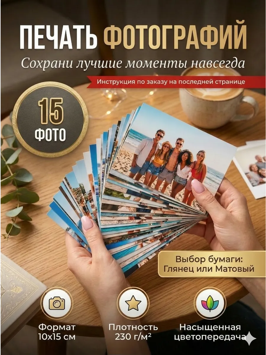 Печать фотографий 10х15 набор 15 шт / Распечатка фото