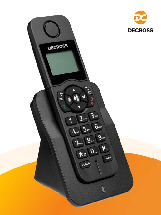 Decross Радиотелефон для дома и офиса DC1005, черный, фото 8
