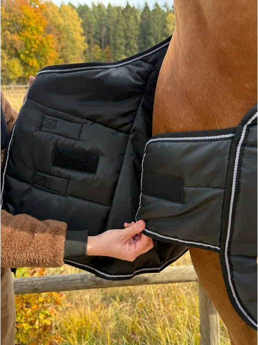 TAYA equestrianism Попона для лошадей денниковая, черный, фото 7