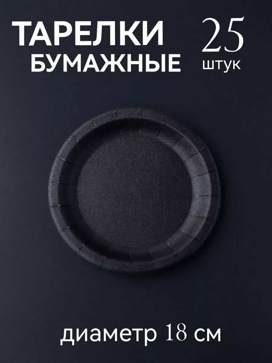 Одноразовые тарелки бумажные 25 шт