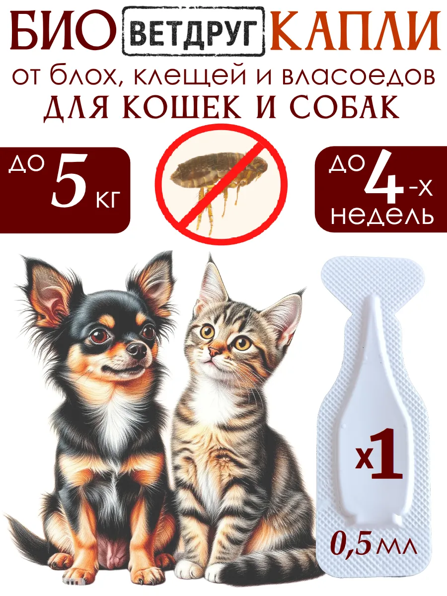 Капли от блох и клещей для кошек и собак