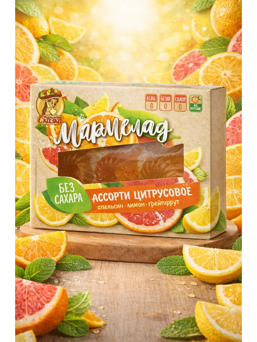 Мармелад Ассорти Цитрусовое без сахара 200г